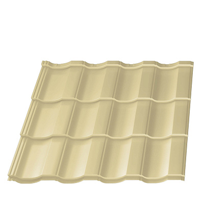 Металлочерепица Геркулес Элит RAL1014 Бежевый 0,45мм модуль 3 волны