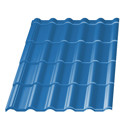 Металлочерепица Банга RAL5015 Небесно-Голубой 0,45мм фото Центр Металлокровли