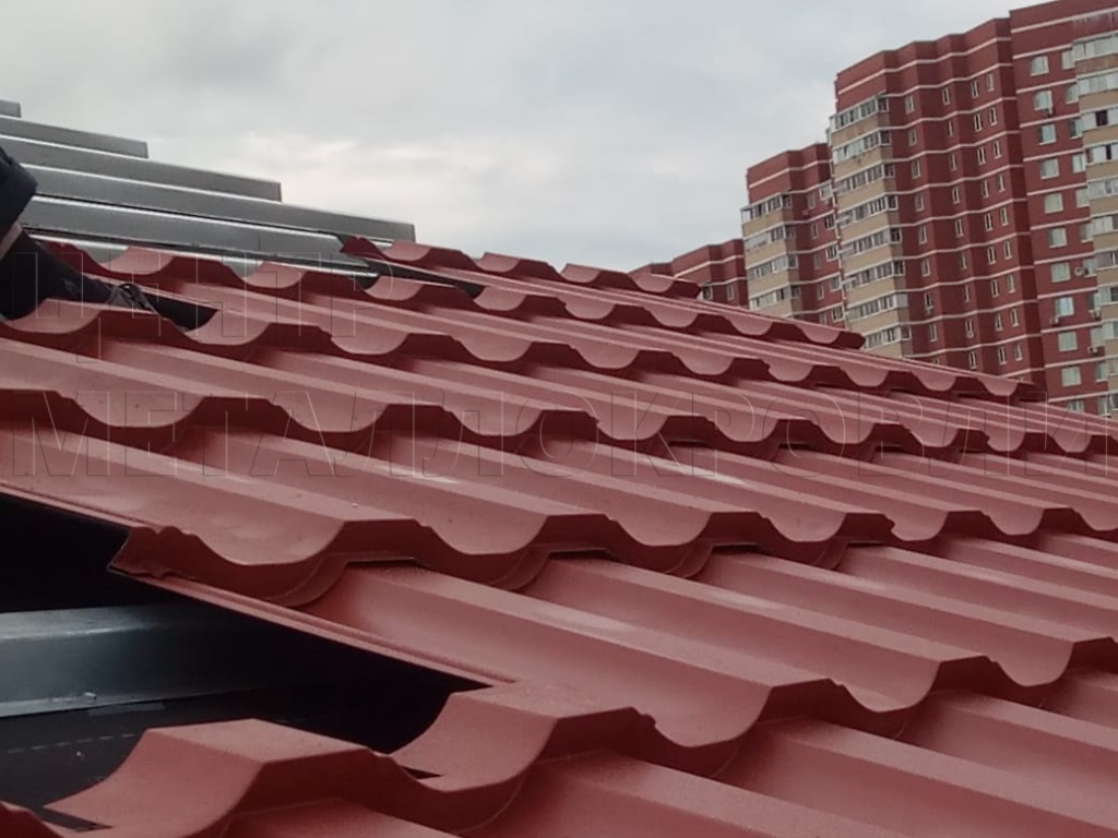 Металлочерепица Геркулес 8004 терракотовый Стальной Бархат от Центра Металлокровли в Ростове-на-Дону