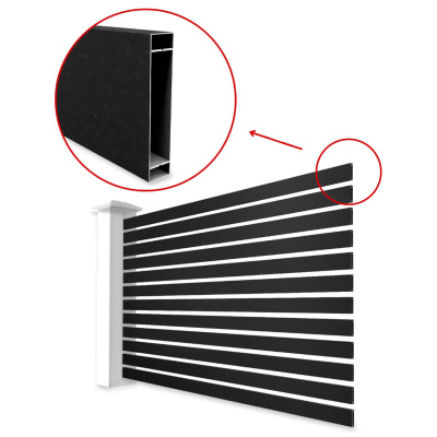 Металлопланкен ОСНОВА для забора ранчо RAL9005-9005 МАТТЕ Черный матовый двусторонний на секции