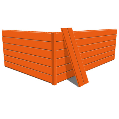 Фото сайдинга металлического (металлосайдинга) Евро-Брус под брус RAL2004 Оранжевый Апельсин для фасада дома