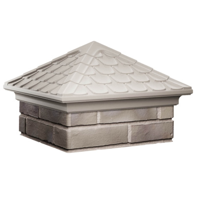 Колпак на столб забора ELBRUS Бежевый 1,5х1,5 кирпича Черепица фото 4