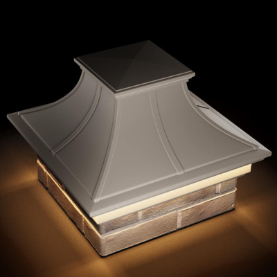 Колпак Монблан Премиум Бежевый с подсветкой на столб 1.5 кирпича фото 2