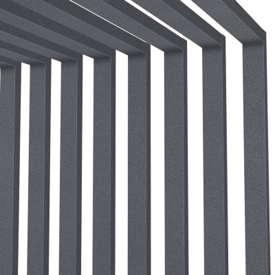 Декоративная рейка металлическая RAL7024 МАТТЕ Серый Графит на стенах и потолке в сборе